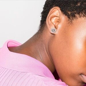 Tory Burch | Miller Pavé Circle Silver Stud Earrings